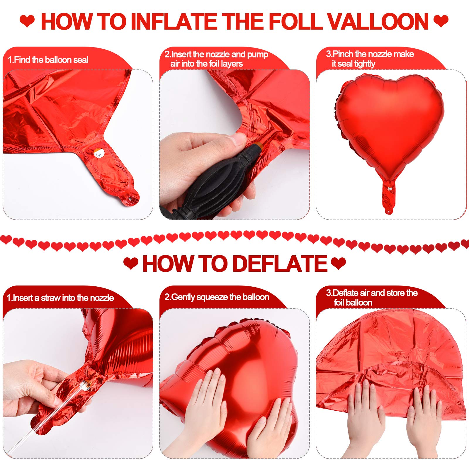 Foto 4 pulgar | Lámina Con Forma De Corazón Para El Día De San Valentín De Balloons Skylety, 18 Pulgadas, 24 Unidades - Venta In