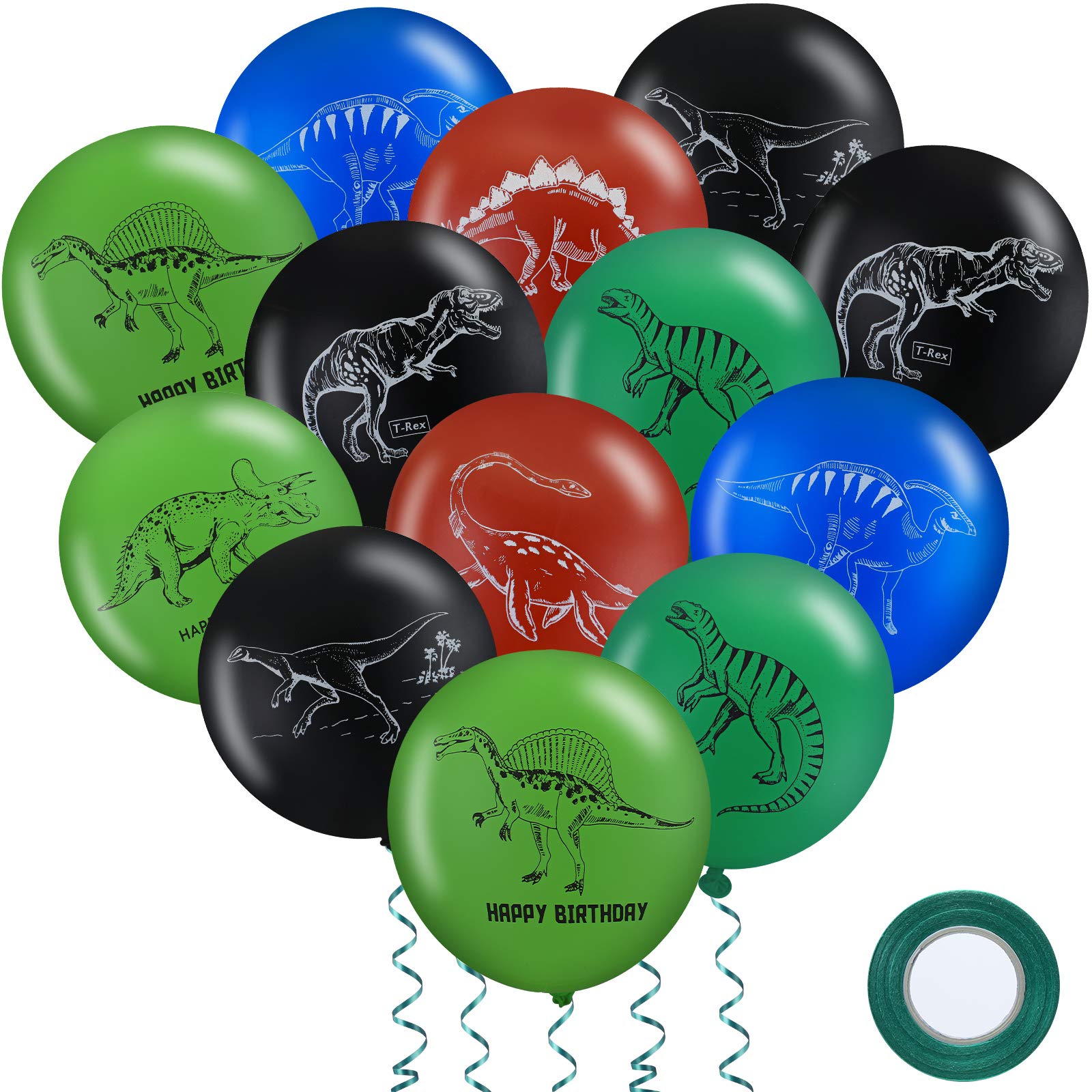 Foto 2 pulgar | Globos Skylety De Látex Con Diseño De Dinosaurio, 40 Unidades, Con Cinta Verde - Venta Internacional.