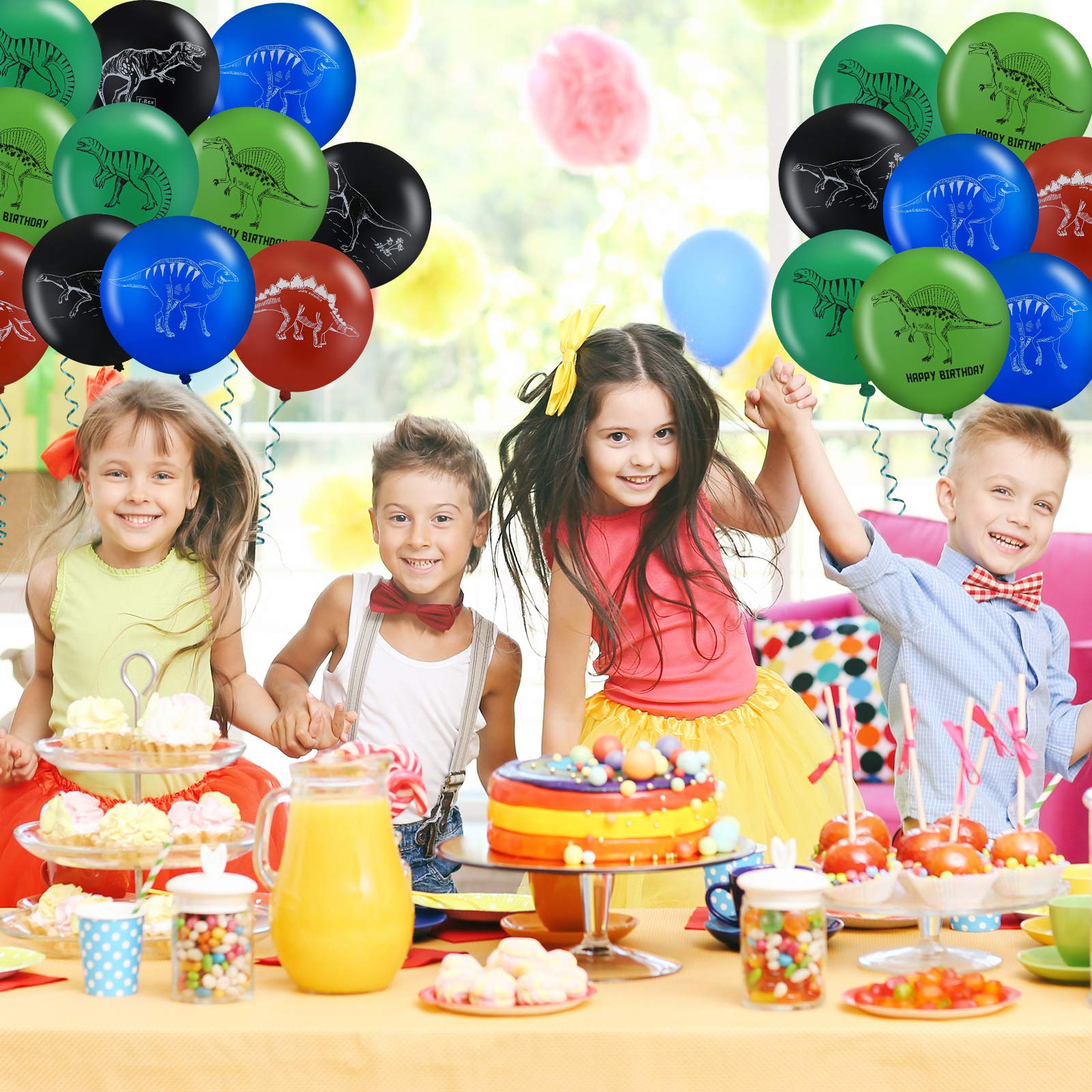 Foto 4 pulgar | Globos Skylety De Látex Con Diseño De Dinosaurio, 40 Unidades, Con Cinta Verde - Venta Internacional.