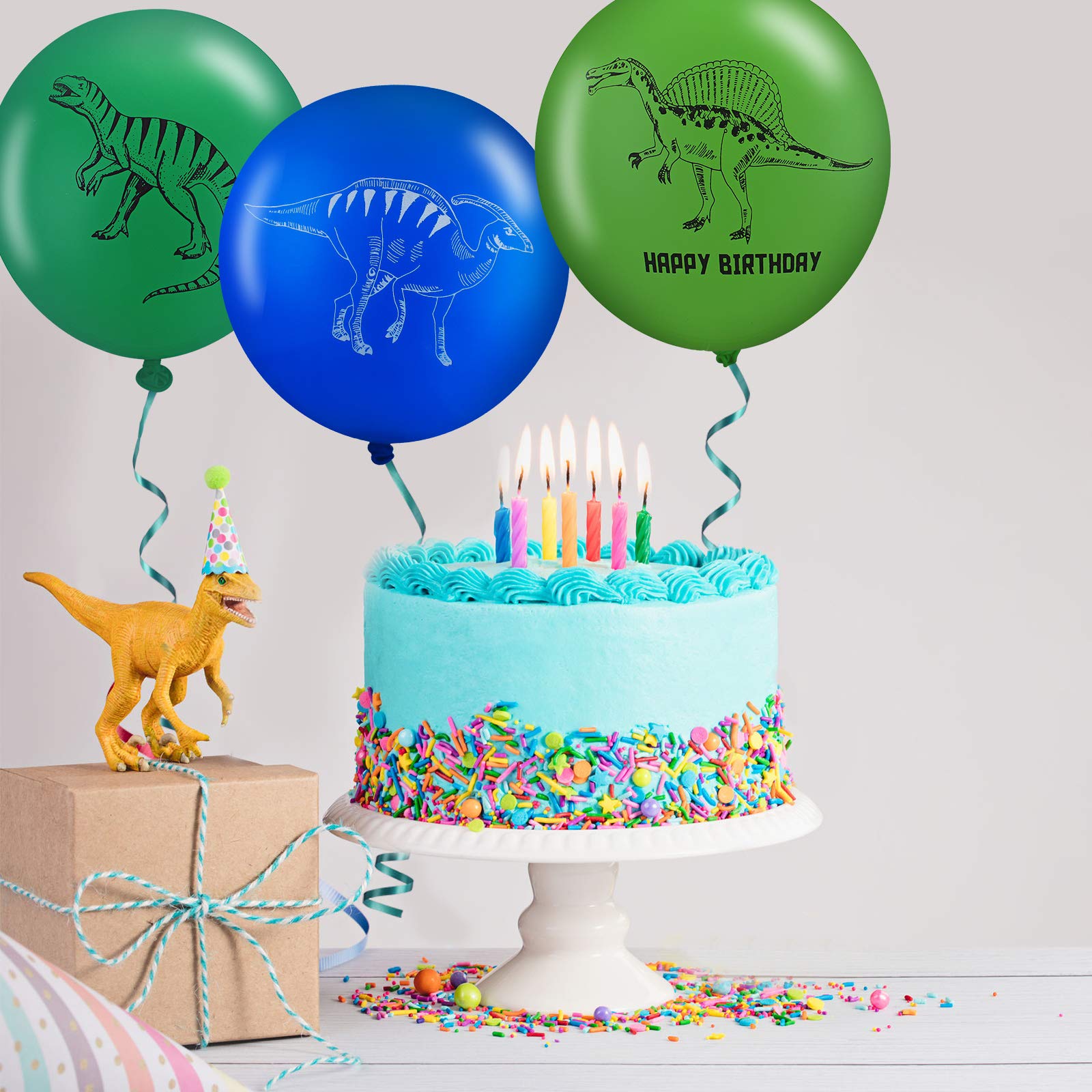 Foto 5 pulgar | Globos Skylety De Látex Con Diseño De Dinosaurio, 40 Unidades, Con Cinta Verde - Venta Internacional.