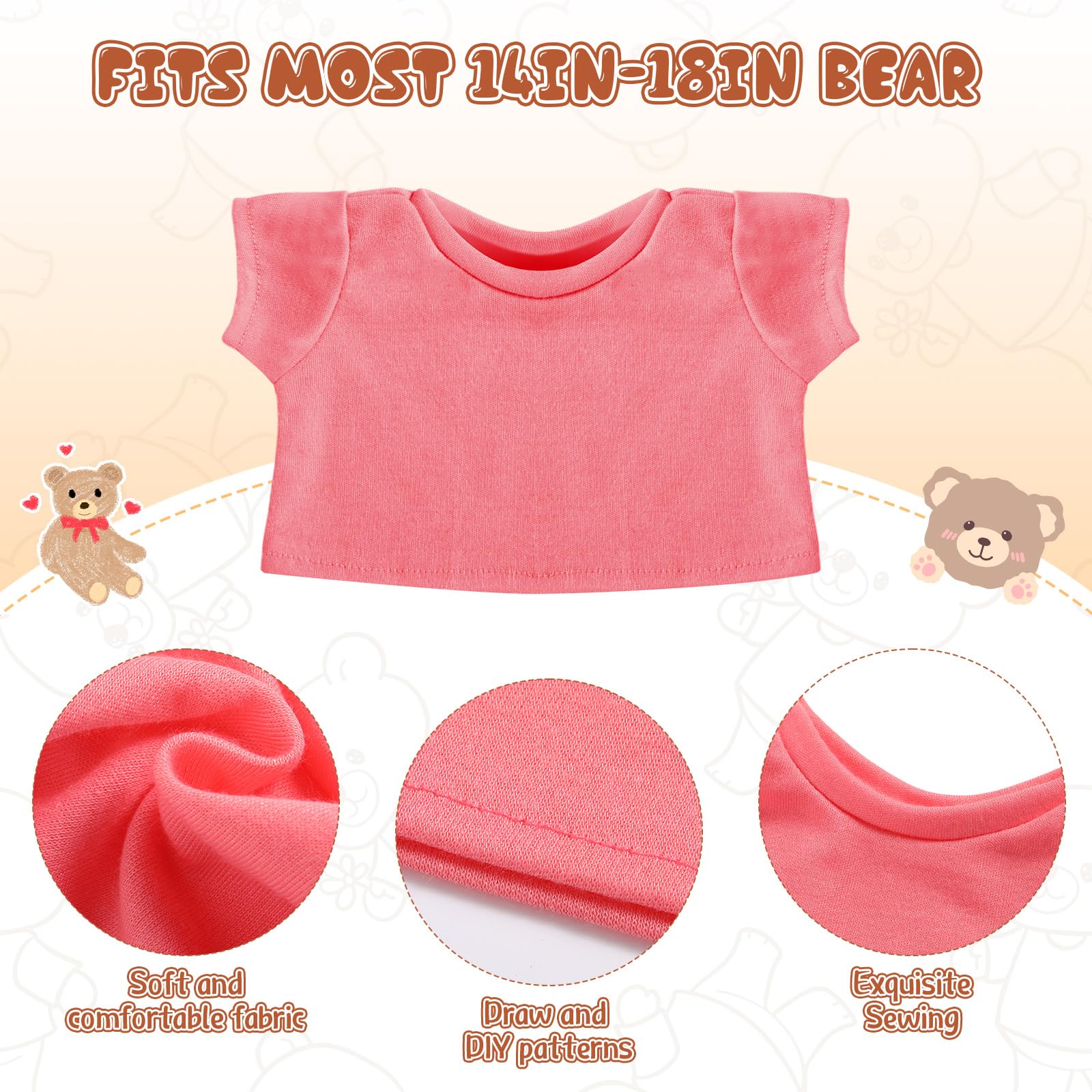 Foto 3 pulgar | Camiseta Skylety Bear De Clothes Para Oso De Peluche De 35 A 45 Cm, 6 Unidades - Venta Internacional.