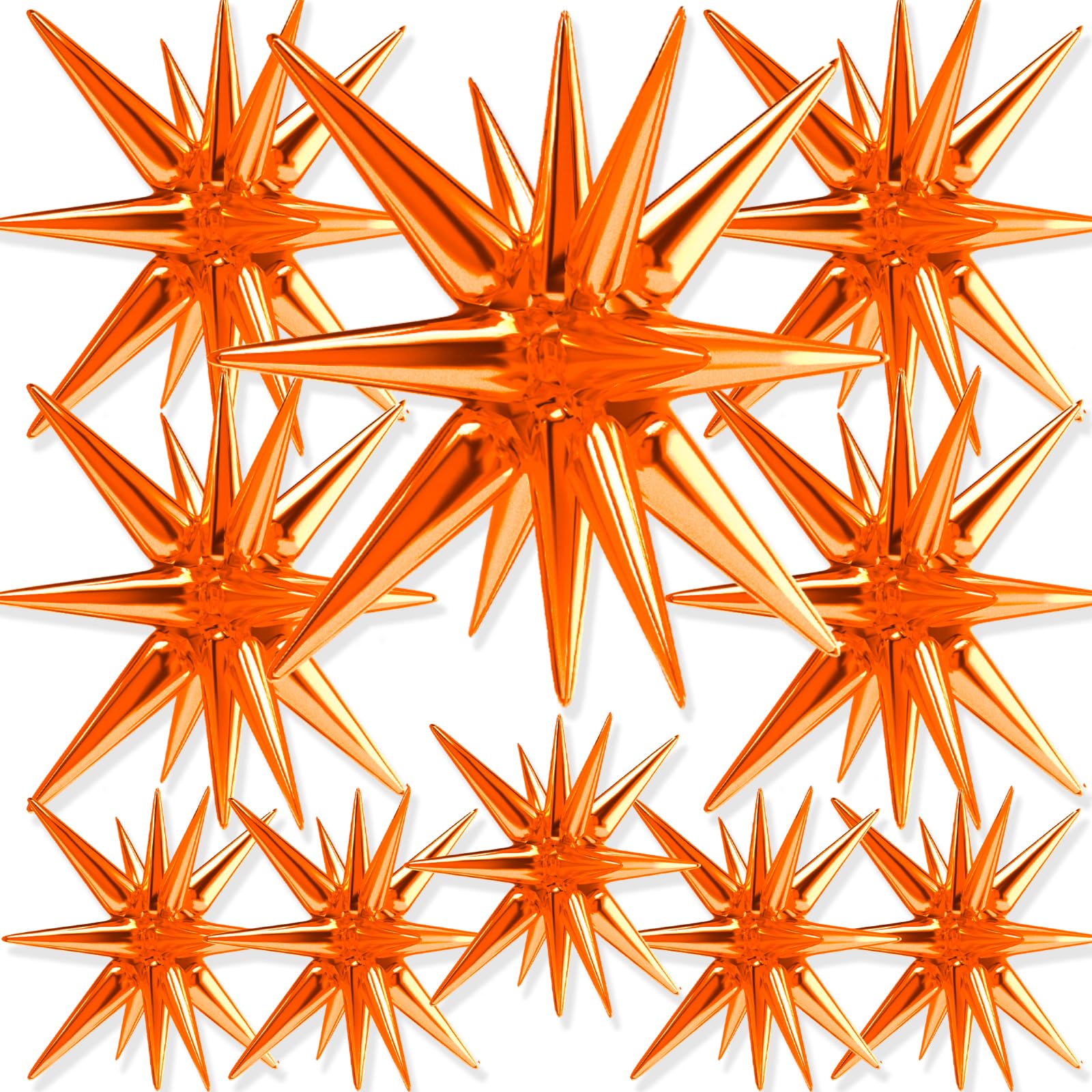 Globos Con Forma De Estrella Partywoo, Color Naranja, 10 Unidades, Diferentes Tamaños - Venta Internacional.