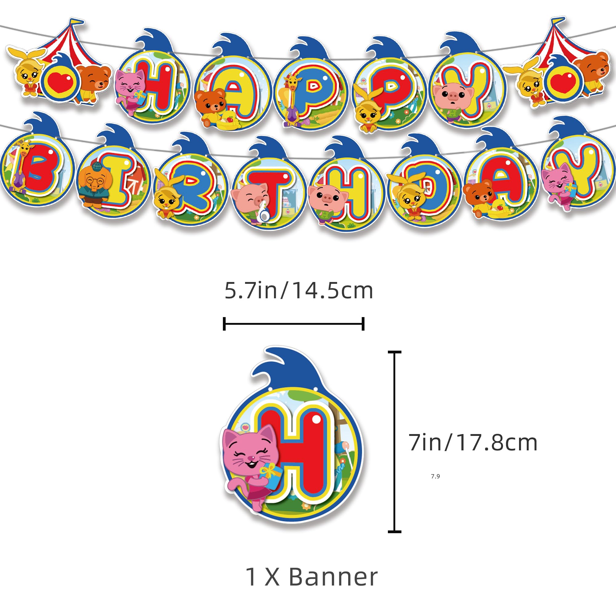 Foto 5 pulgar | Set De Decoración De Fiesta De Cumpleaños Con Dibujos Animados De Plim Plim Con Pancarta - Venta Internacional.