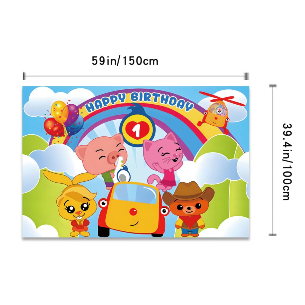 Foto 7 pulgar | Set De Decoración De Fiesta De Cumpleaños Con Dibujos Animados De Plim Plim Con Pancarta - Venta Internacional.