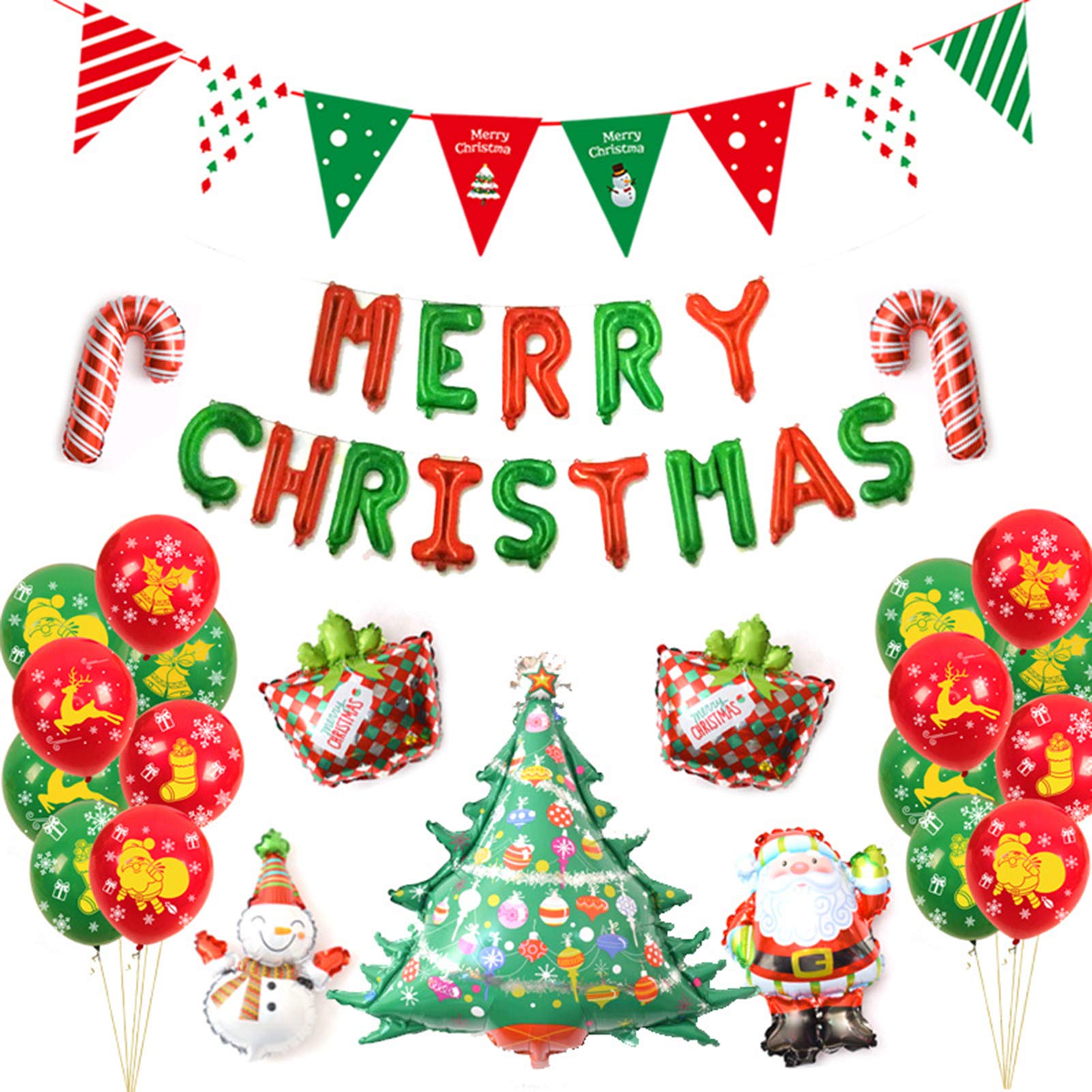 Foto 1 | Juego De Globos Navideños Alnio, 25 Unidades, Con Pancartas De Feliz Navidad - Venta Internacional.