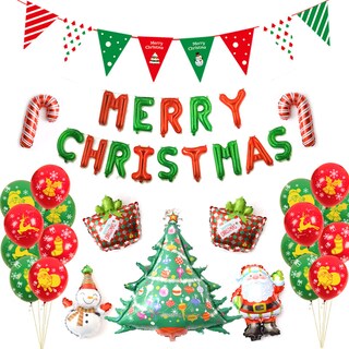 Foto 1 | Juego De Globos Navideños Alnio, 25 Unidades, Con Pancartas De Feliz Navidad - Venta Internacional.