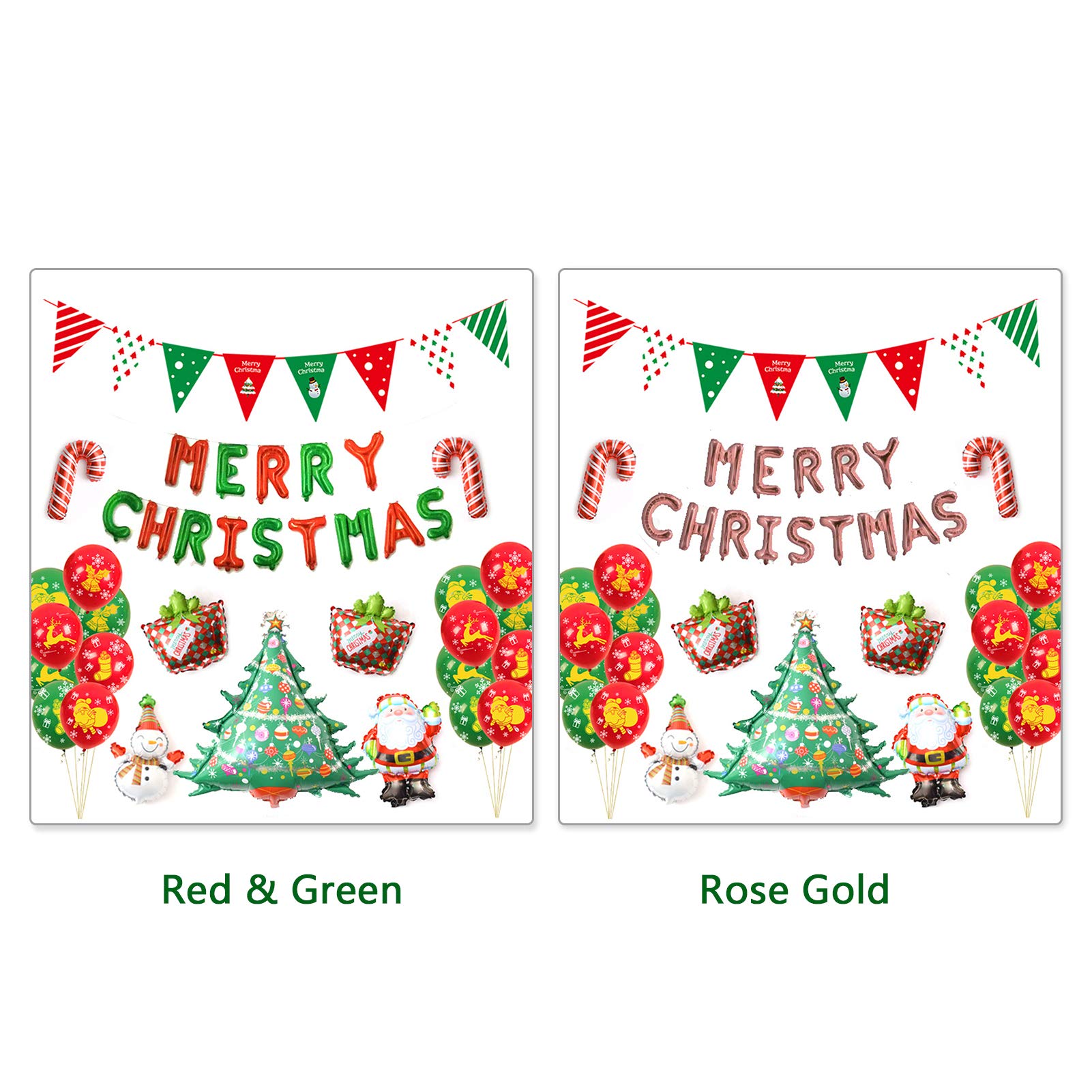 Foto 7 | Juego De Globos Navideños Alnio, 25 Unidades, Con Pancartas De Feliz Navidad - Venta Internacional.