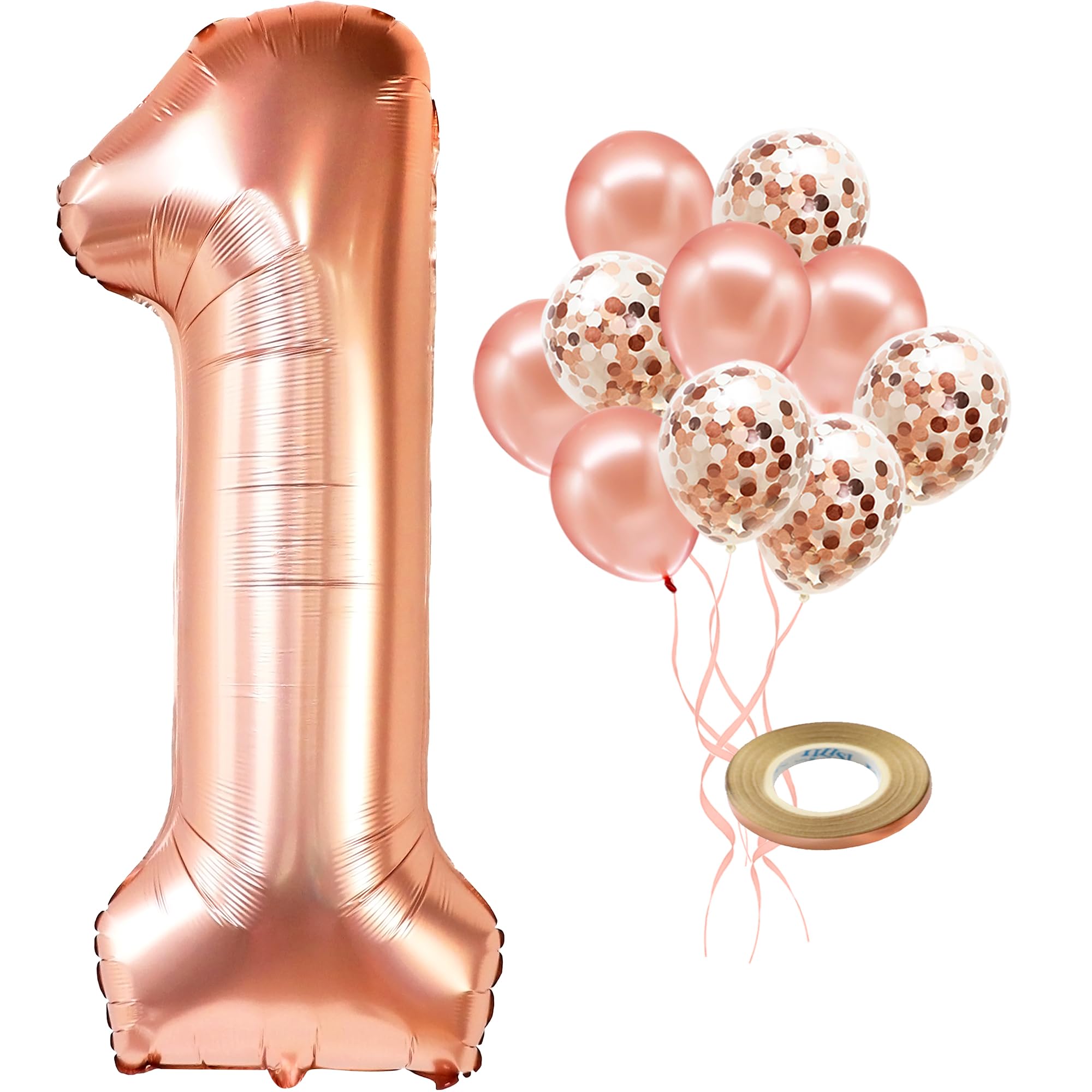 Foto 2 pulgar | Set De Globos Katchon Giant En Oro Rosa Número 1 De 40 Pulgadas - Venta Internacional.