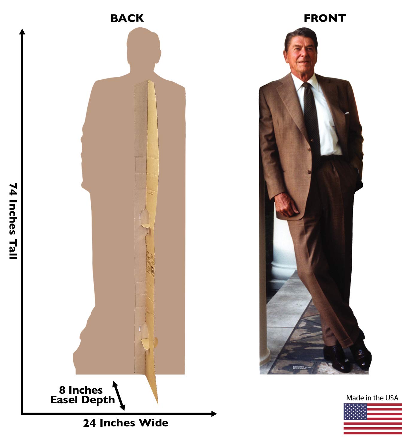 Foto 3 pulgar | Cartulina Recortada Sobre El Presidente Ronald Reagan, 187 Cm - Venta Internacional.