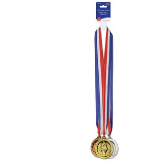 Foto 1 | Medals Beistle Gold, Silver Y Bronze Con Cinta (paquete De 4) - Venta Internacional.
