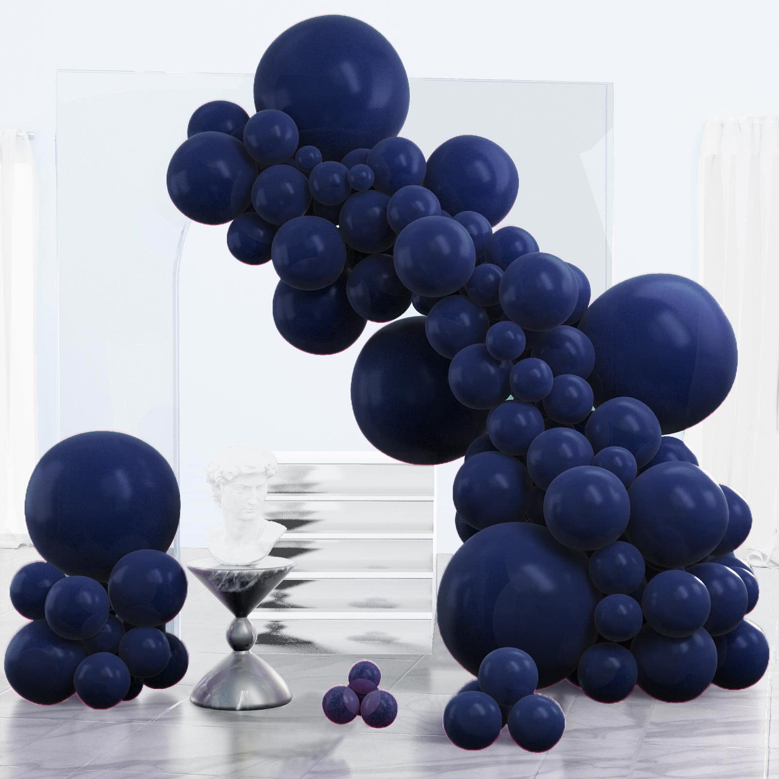 Foto 2 pulgar | Balloon Partywoo, 140 Unidades, 45, 30, 25, 13 Cm, Color Azul Marino, Perla - Venta Internacional.
