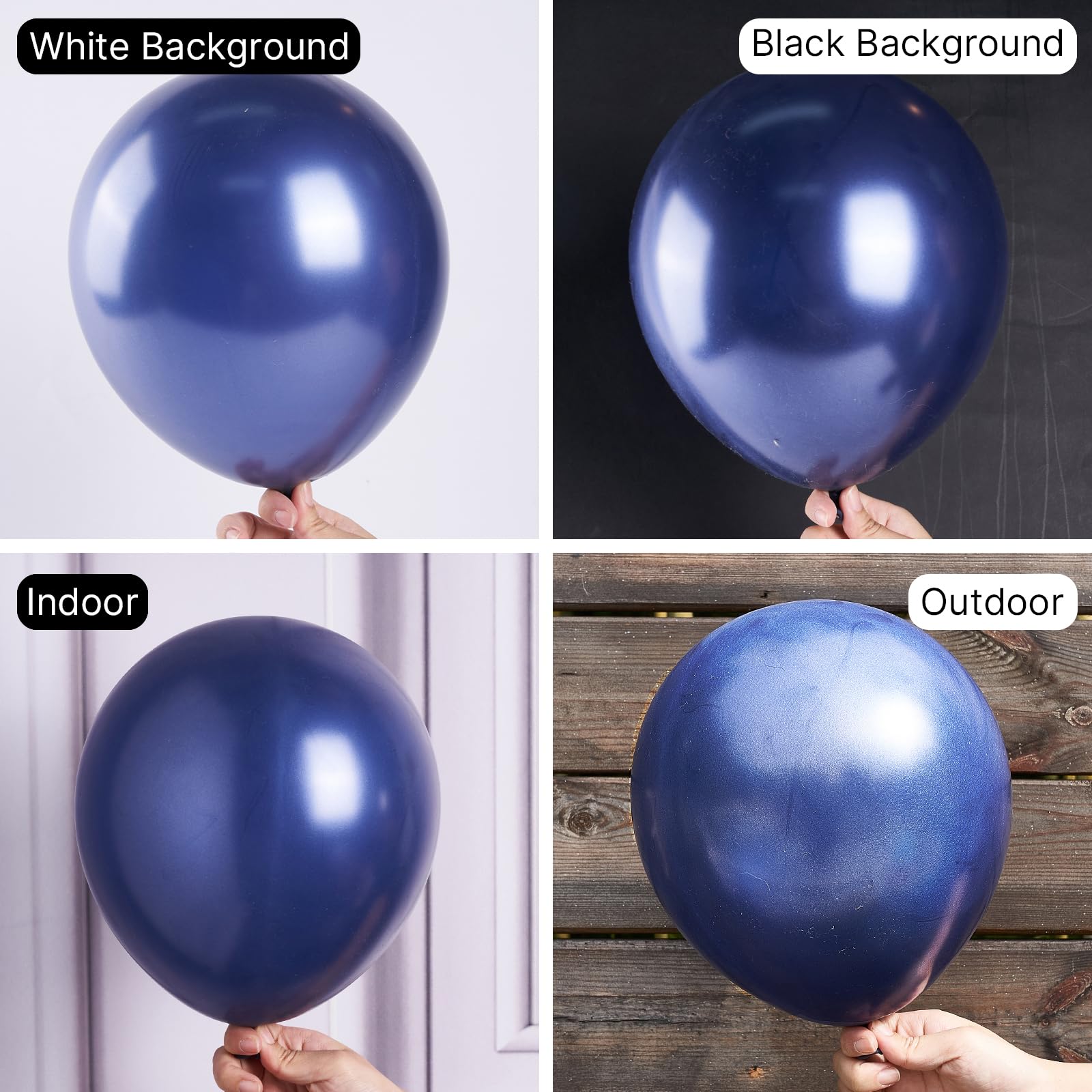 Foto 3 | Balloon Partywoo, 140 Unidades, 45, 30, 25, 13 Cm, Color Azul Marino, Perla - Venta Internacional.