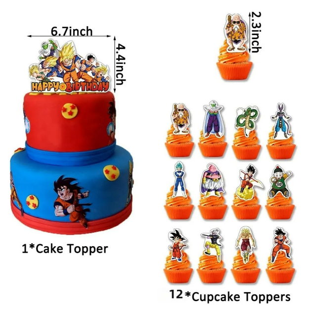 Foto 5 pulgar | Kit Xtellar 36 Globos Para Dragon Ball Goku Anime Decoraciones
