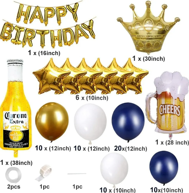 Foto 2 | Decoración Xtellar Globos Para Fiesta De Cumpleaños De Hombre Mujer