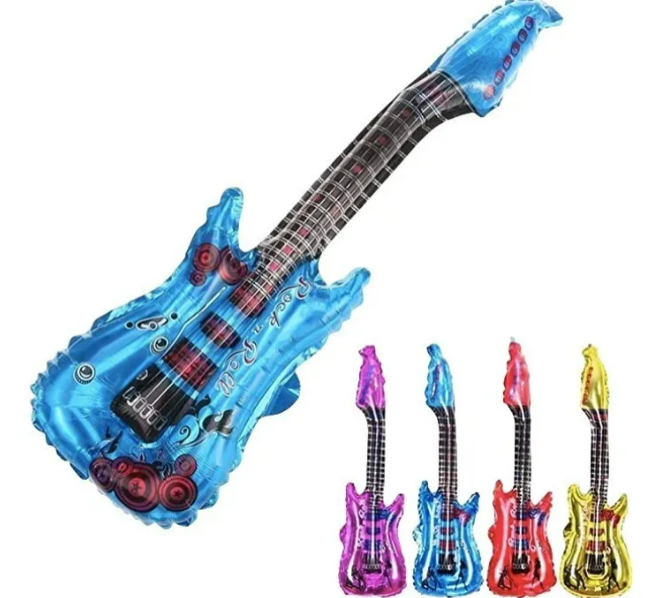 10 Xtellar Pza Globo Guitarra Fiesta Boda Varios Colores