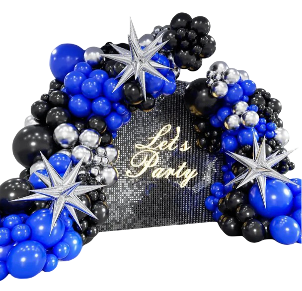 Decoraciones Xtellar De Fiesta De Cumpleaños, Globos Negros Y Azules