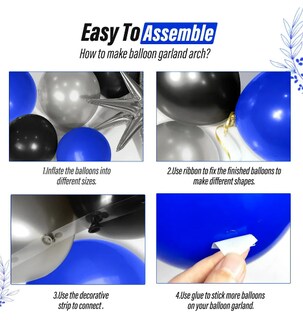 Foto 3 | Decoraciones Xtellar De Fiesta De Cumpleaños, Globos Negros Y Azules
