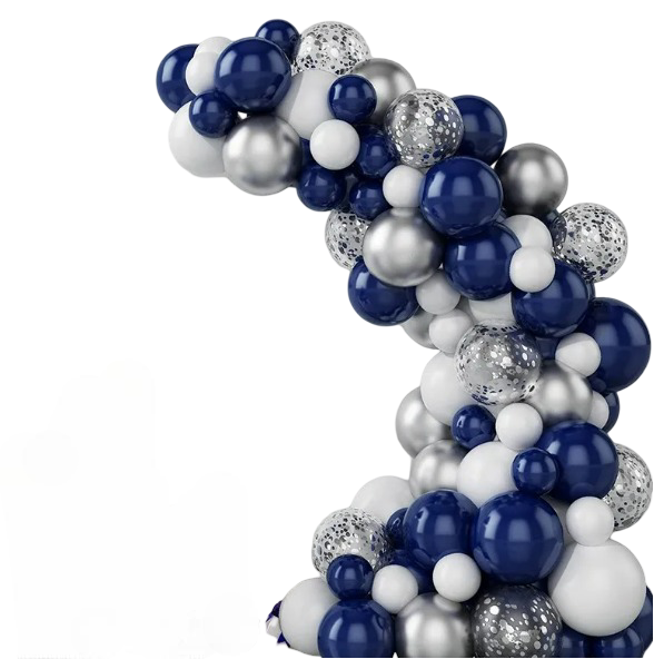 Kit Xtellar De Guirnalda De Globos Azul Blanco Decora Arco Cumpleaño