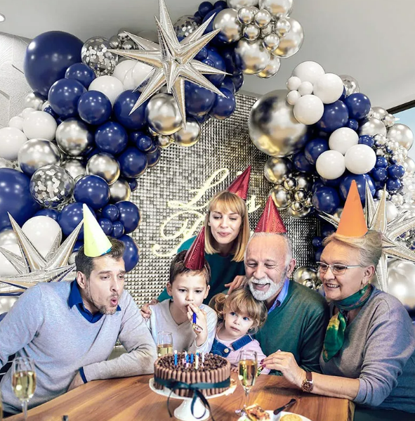 Foto 5 pulgar | Decoraciones Xtellar De Fiesta De Cumpleaños Globos Azules Y Blancos