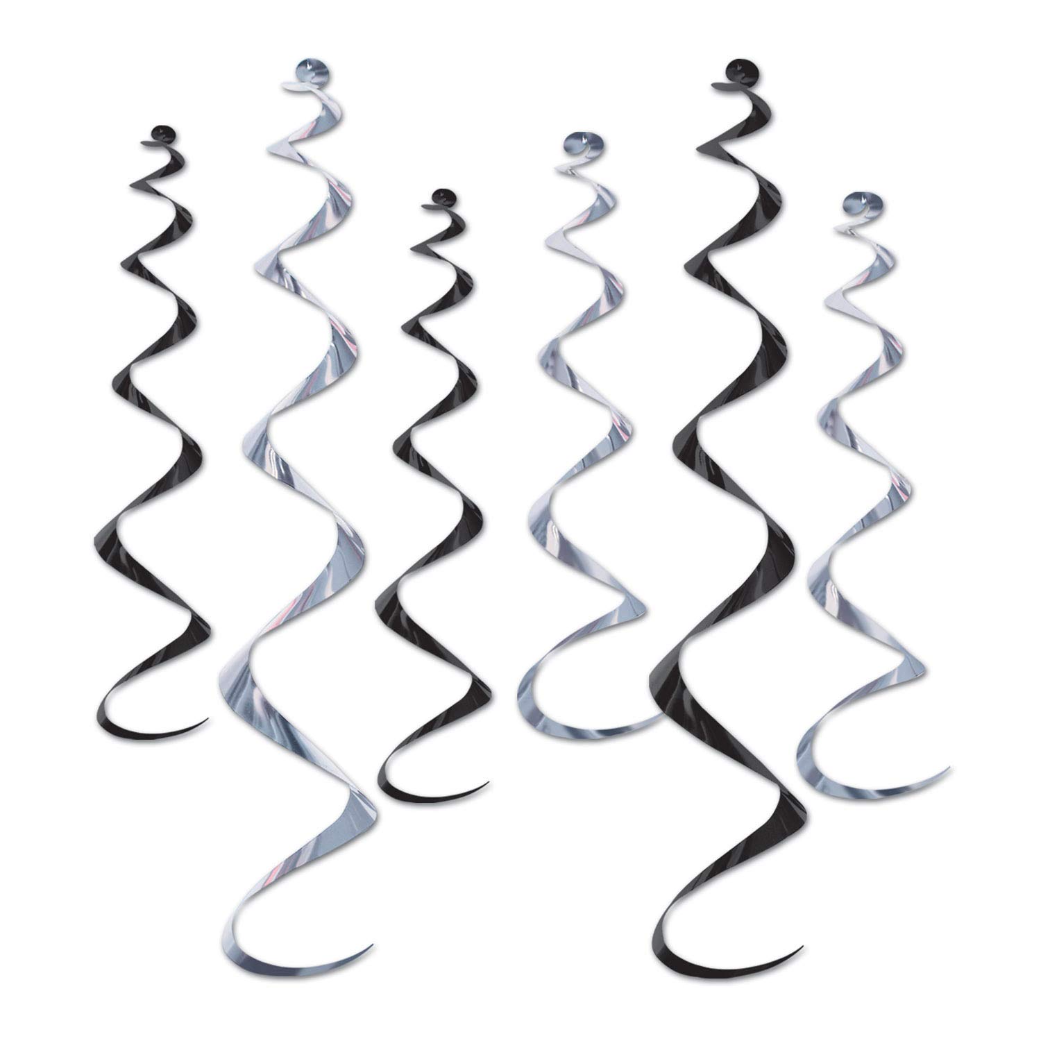 Foto 1 | Decoration Beistle Twirly Whirlys, Paquete De 6 Unidades, Color Negro Y Plateado - Venta Internacional.