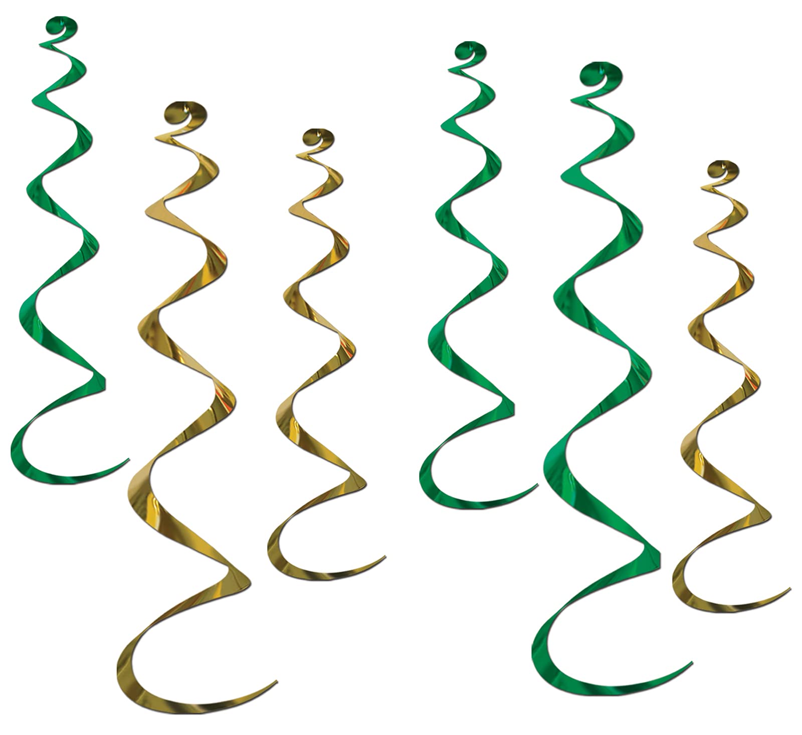Foto 1 | Decoraciones Colgantes Beistle Twirly Whirlys Doradas Y Verdes - Venta Internacional.