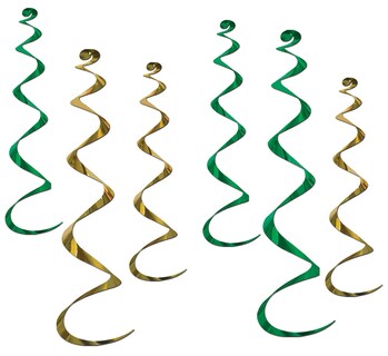 Foto 1 | Decoraciones Colgantes Beistle Twirly Whirlys Doradas Y Verdes - Venta Internacional.