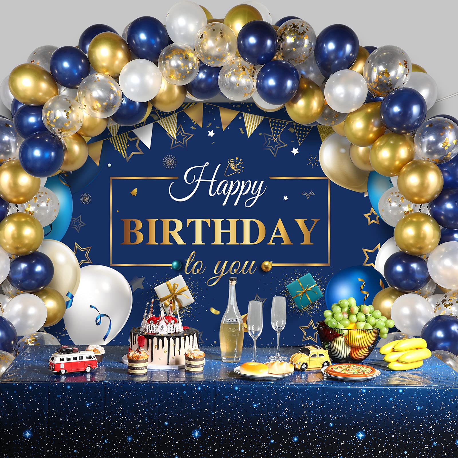 Foto 7 | Kit De Globos De Confeti De Cumpleaños Tatuo, Azul Marino, 50 Unidades - Venta Internacional.
