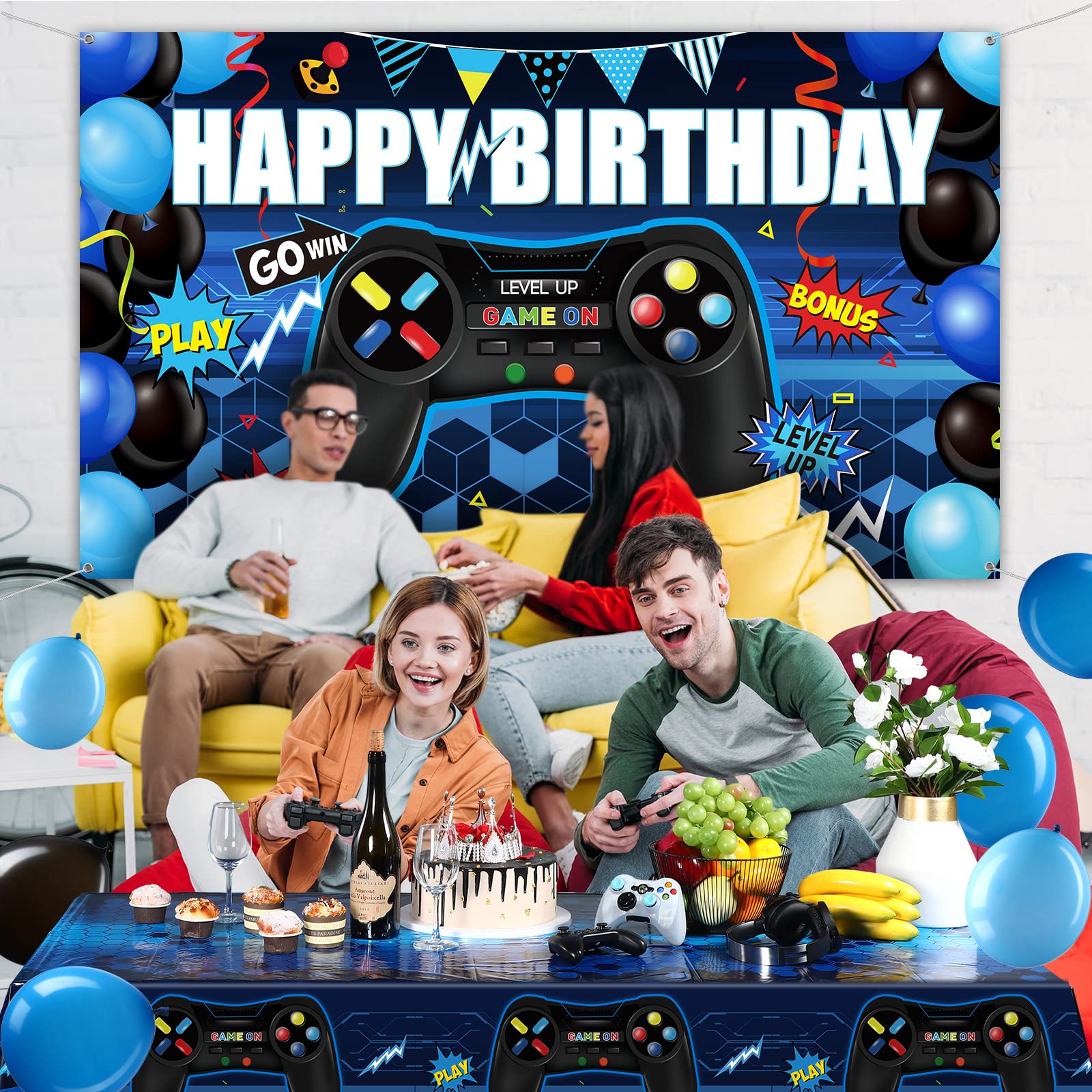Foto 7 | Set De Decoración De Fiesta Tatuo, Videojuego, Fiesta De Cumpleaños - Venta Internacional.