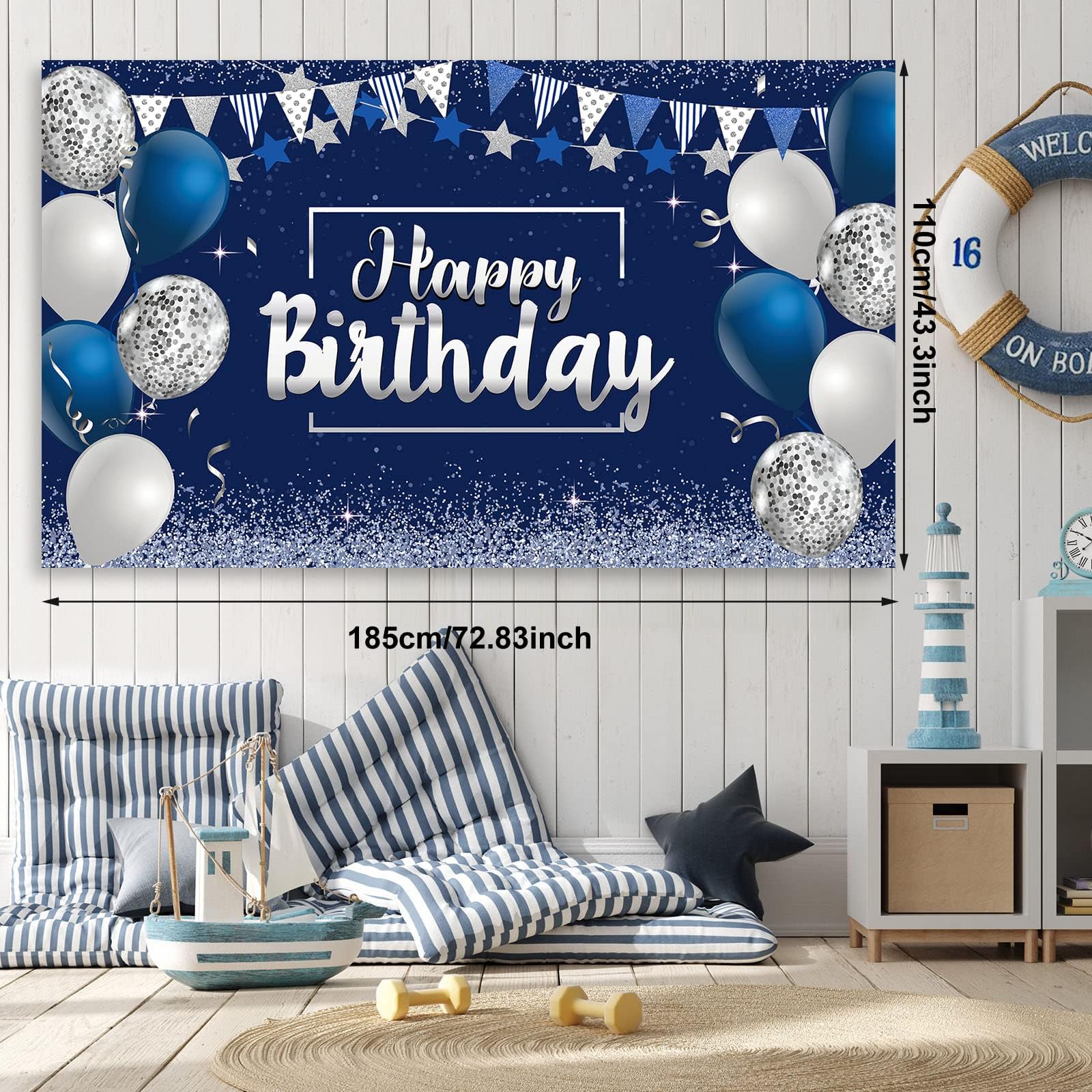 Foto 5 | Kit De Globos De Confeti De Cumpleaños Tatuo, Azul Marino, 50 Unidades - Venta Internacional.