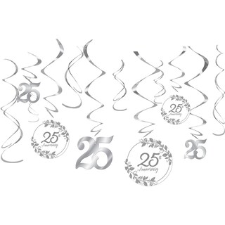 Foto 1 | Decoraciones Colgantes En Espiral Para El 25 Aniversario De Amscan, Plateadas - Venta Internacional.