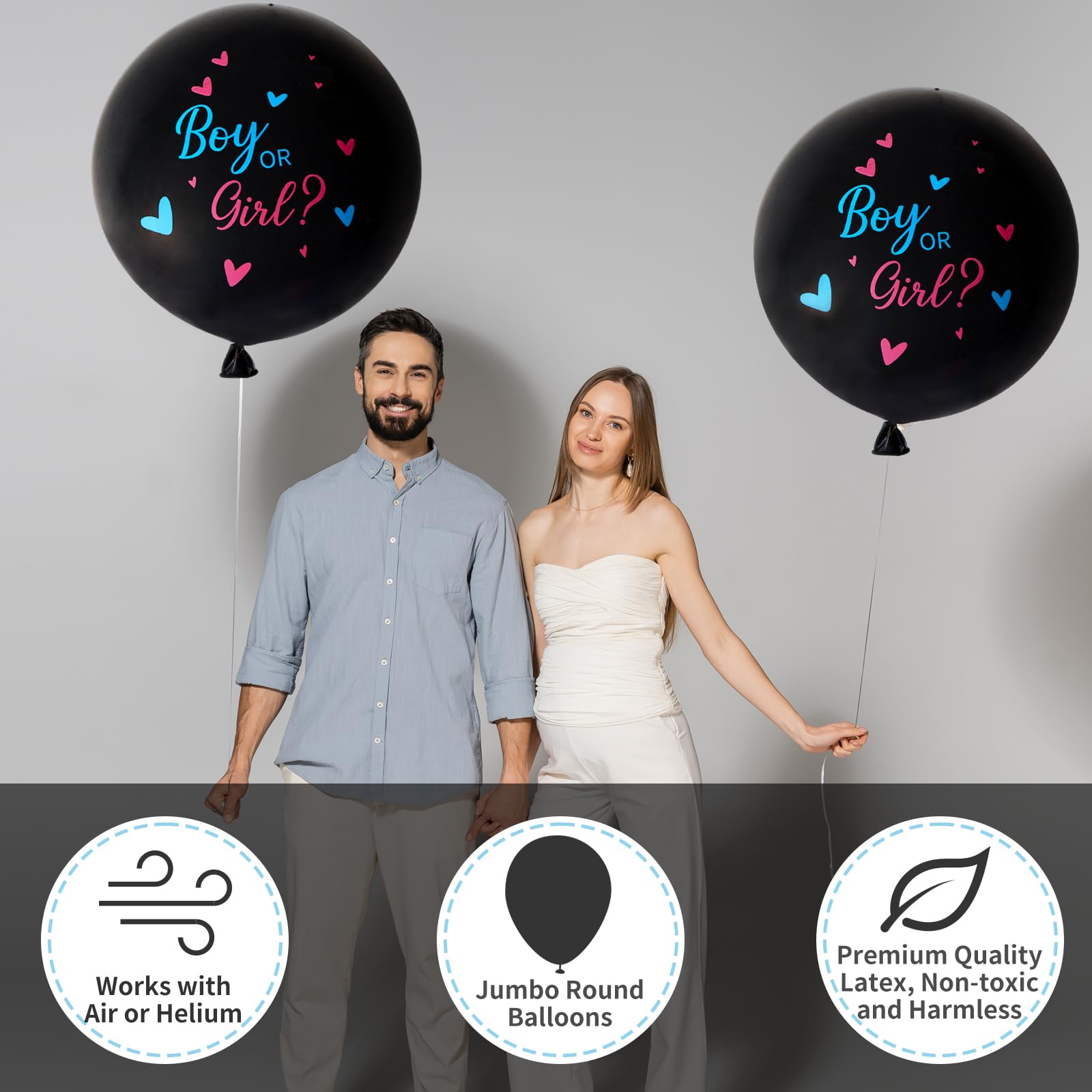 Foto 4 pulgar | Kit De Globos Gender Reveal Rubfac, 2 Unidades, 36 Jumbo, Con Confeti - Venta Internacional.