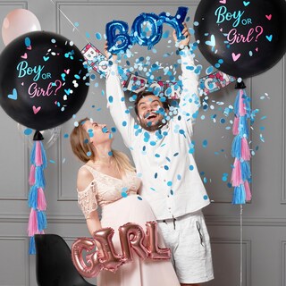 Foto 5 | Kit De Globos Gender Reveal Rubfac, 2 Unidades, 36 Jumbo, Con Confeti - Venta Internacional.