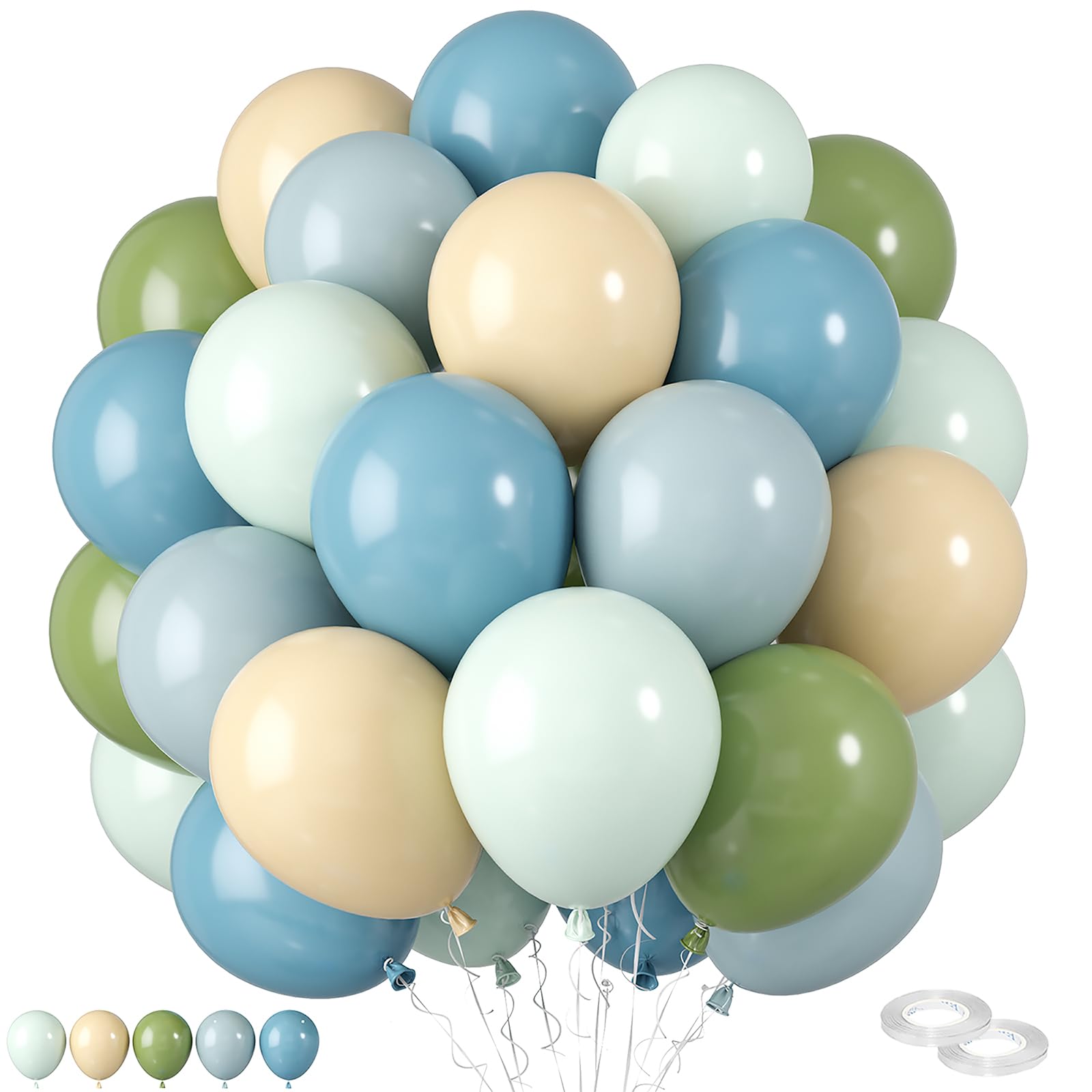 Foto 2 pulgar | Globos Feyg, Color Azul Y Verde, 60 Unidades, 30 Cm, Macarrones De Color Verde Aguacate - Venta Internacional.
