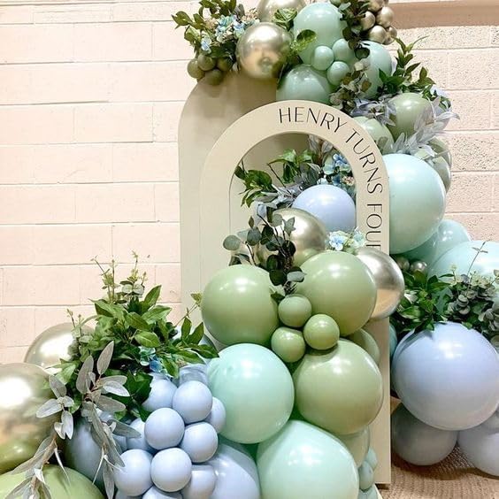 Foto 6 | Globos Feyg, Color Azul Y Verde, 60 Unidades, 30 Cm, Macarrones De Color Verde Aguacate - Venta Internacional.