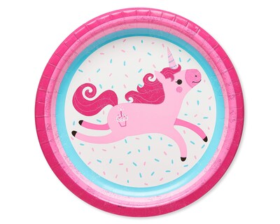 Foto 1 | Platos Llanos Con Diseño De Unicornio American Greetings, 40 Unidades - Venta Internacional.