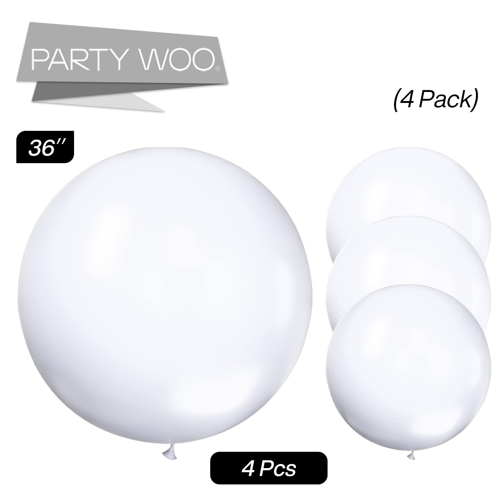 Foto 4 pulgar | Globo Partywoo Blanco Mate Para Guirnalda, 36 Cm, 4 Unidades - Venta Internacional.