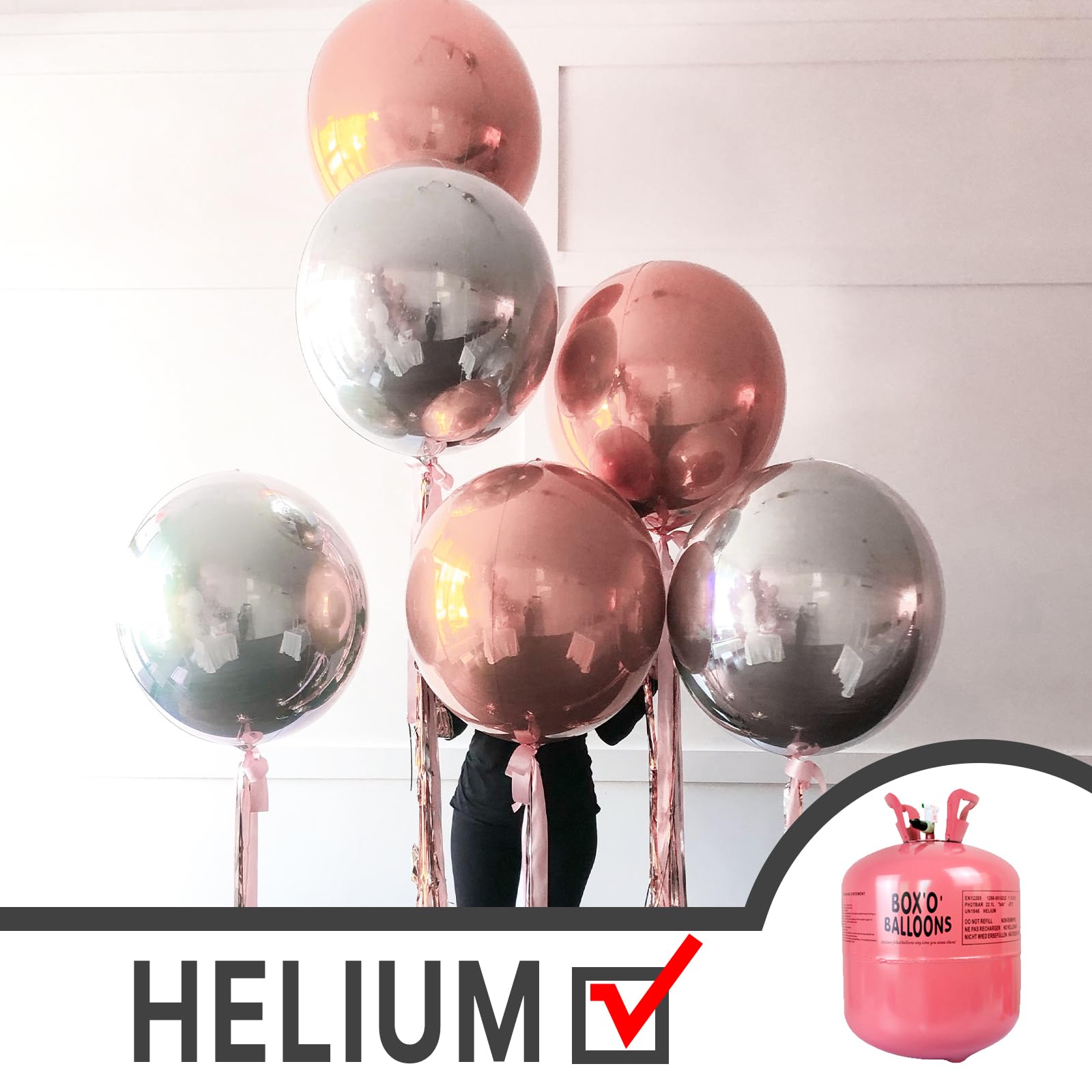 Foto 3 | Globos De Aluminio Partywoo Silver, 20 Unidades De Diferentes Tamaños Con Cinta - Venta Internacional.