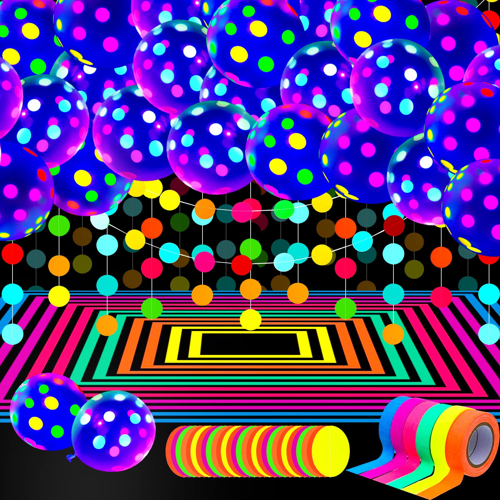 Foto 2 pulgar | Artículos De Fiesta Para Skylety Que Brillan En La Oscuridad Con Globos De Neón - Venta Internacional.