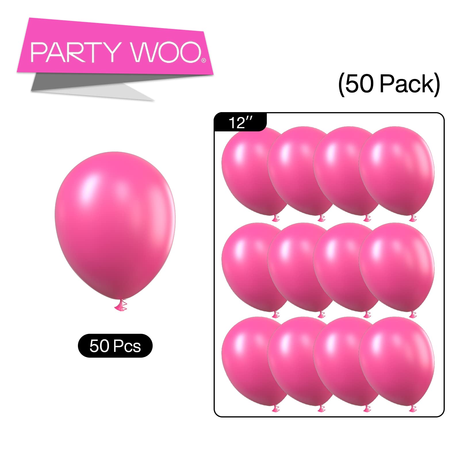 Foto 6 pulgar | Globos Partywoo Magenta, 50 Unidades, 30 Cm, Color Rosa Intenso, Para Decoración - Venta Internacional.
