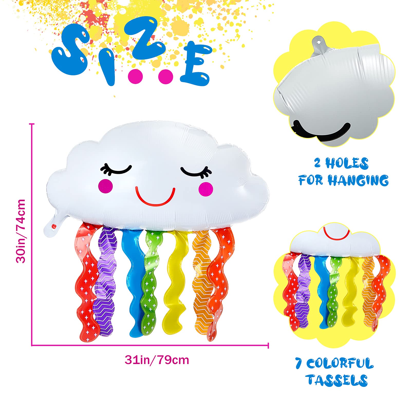 Foto 4 pulgar | Lámina De Aluminio Con Forma De Arco Iris Con Forma De Globo Skylety, 8 Piezas, Con Borlas - Venta Internacional.