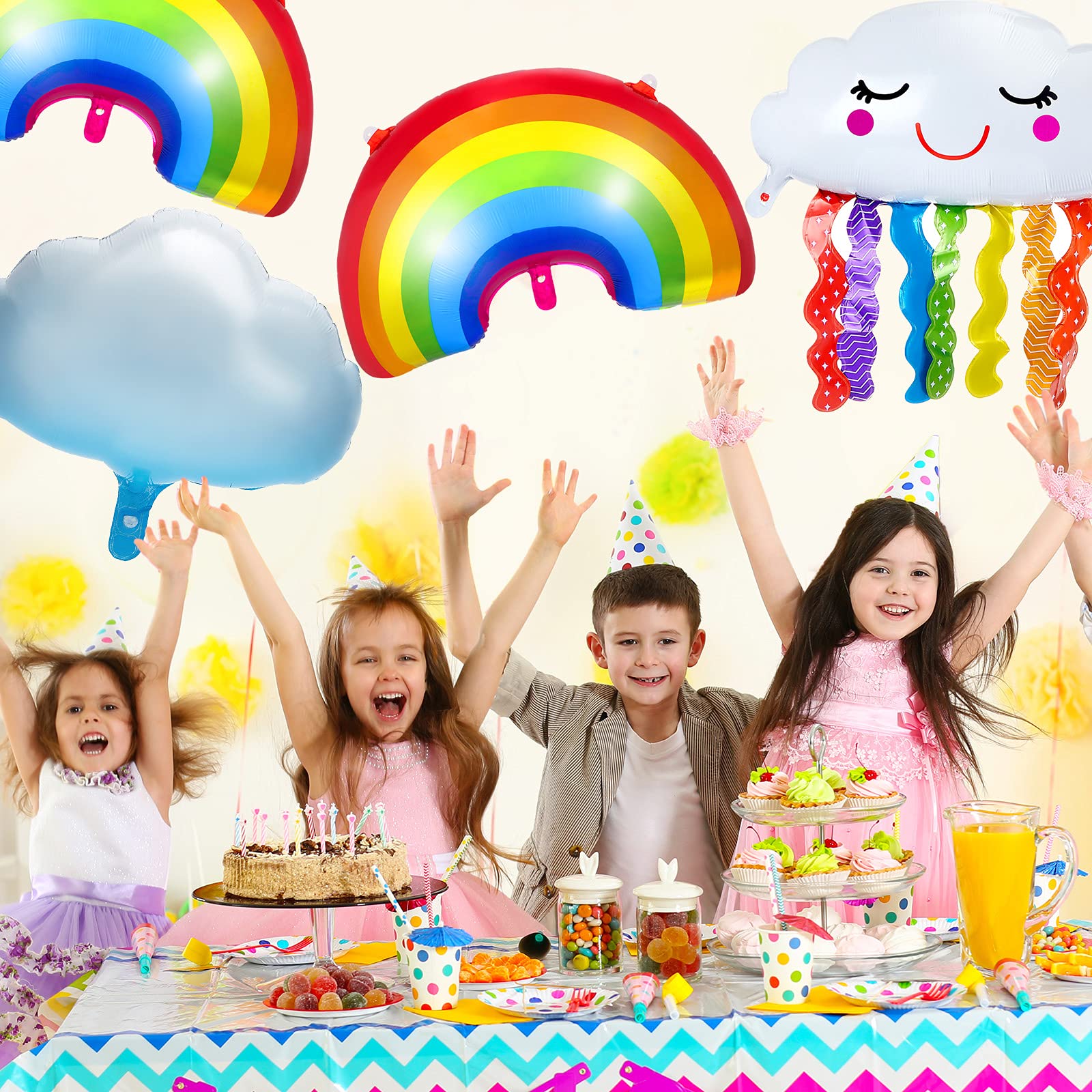 Foto 6 pulgar | Lámina De Aluminio Con Forma De Arco Iris Con Forma De Globo Skylety, 8 Piezas, Con Borlas - Venta Internacional.