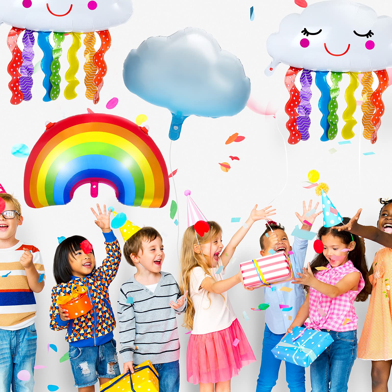 Foto 7 pulgar | Lámina De Aluminio Con Forma De Arco Iris Con Forma De Globo Skylety, 8 Piezas, Con Borlas - Venta Internacional.