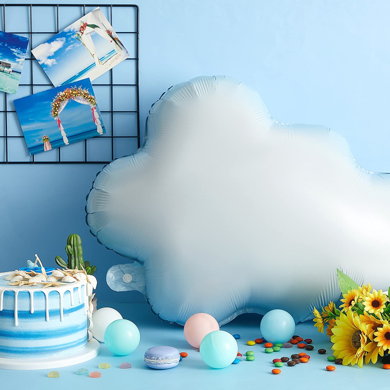 Foto 5 pulgar | Globos De Aluminio Sumind White Cloud De 30 Cm X 53 Cm Para Fiestas, 6 Unidades - Venta Internacional.