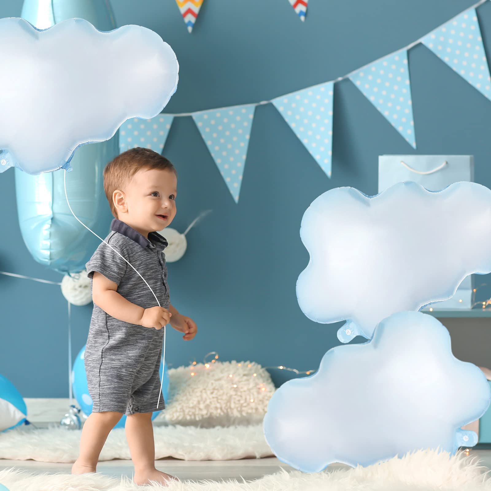 Foto 7 pulgar | Globos De Aluminio Sumind White Cloud De 30 Cm X 53 Cm Para Fiestas, 6 Unidades - Venta Internacional.