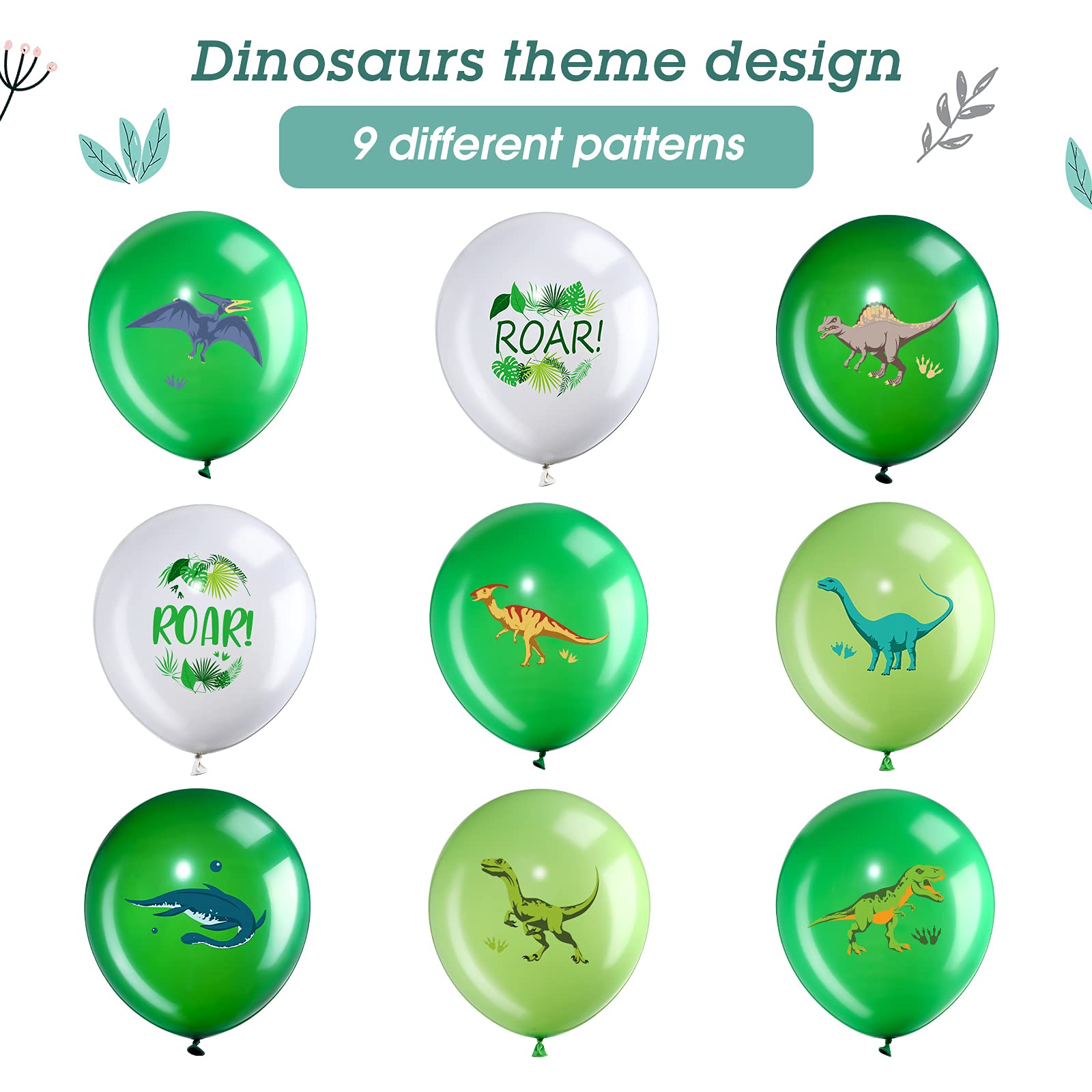 Foto 4 pulgar | Globos De Látex Zomiboo Dinosaur De 12 Pulgadas, 36 Unidades, Para Fiestas - Venta Internacional.