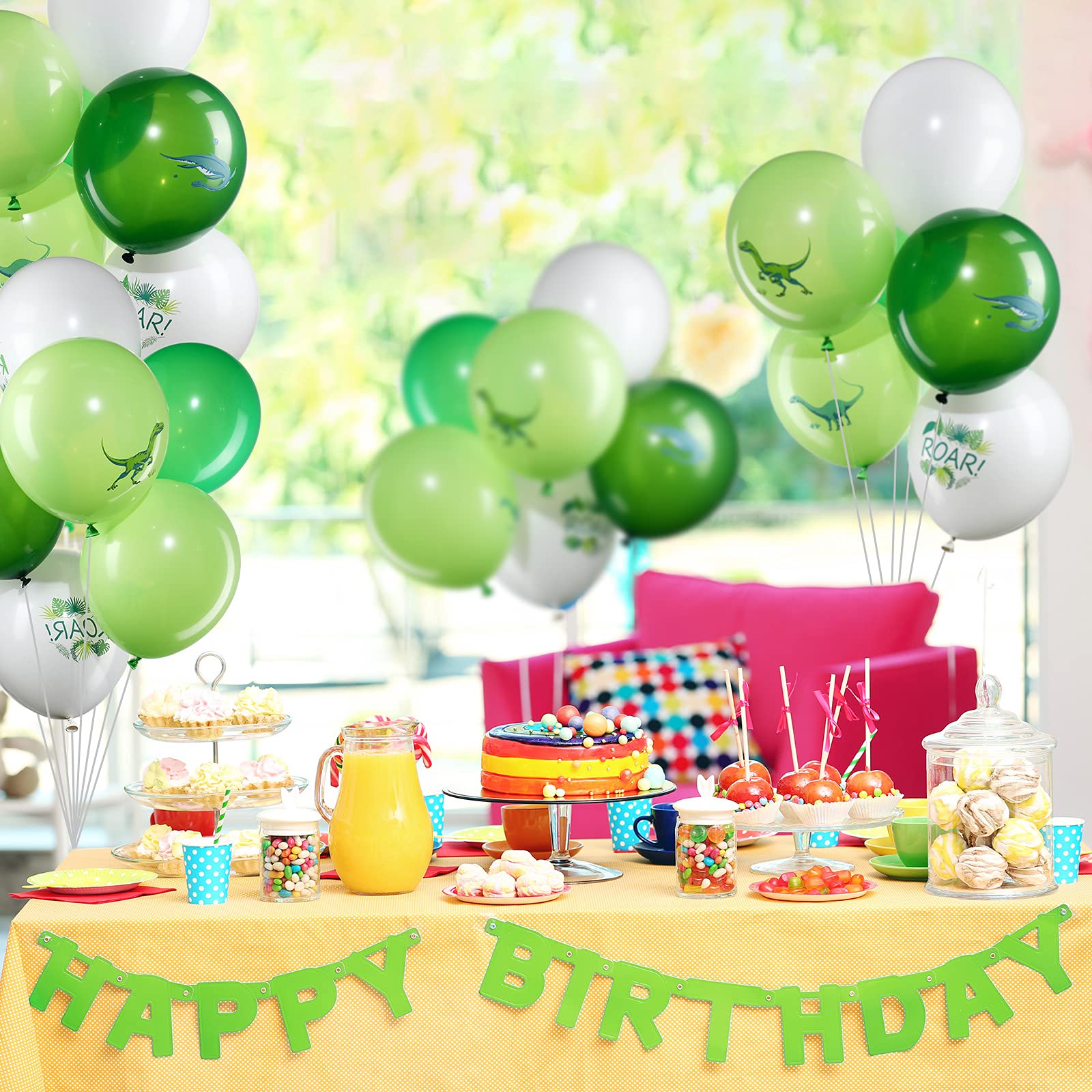 Foto 4 | Globos De Látex Zomiboo Dinosaur De 12 Pulgadas, 36 Unidades, Para Fiestas - Venta Internacional.
