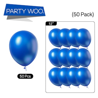 Foto 5 | Globos Partywoo Azul Persa, 50 Unidades, 30 Cm, Látex Azul Oscuro - Venta Internacional.