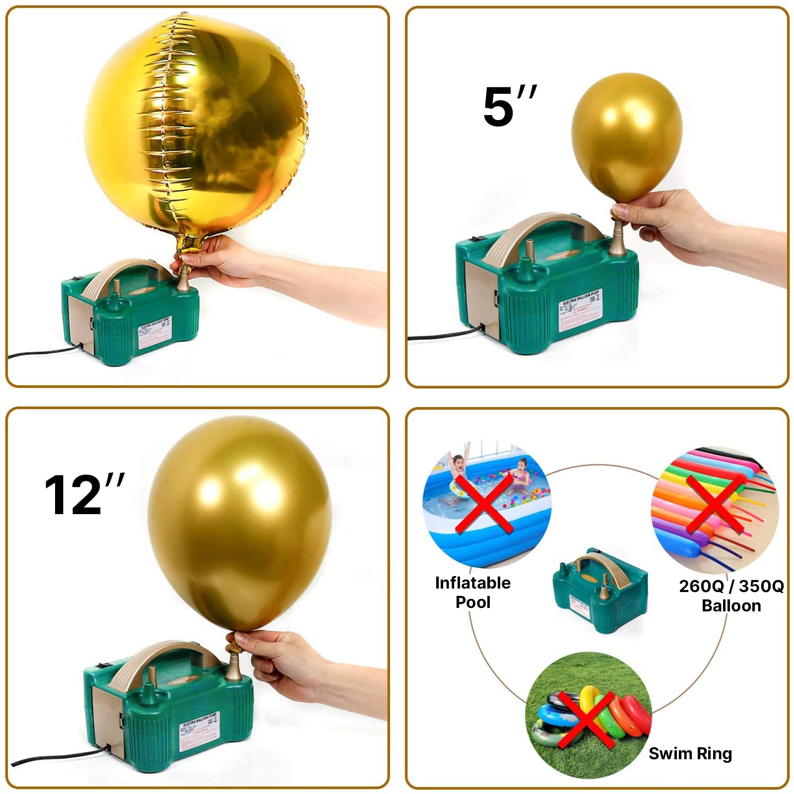 Foto 5 pulgar | Bomba Eléctrica Para Globos Partywoo 600 W 110 V Con Boquilla Doble - Venta Internacional.