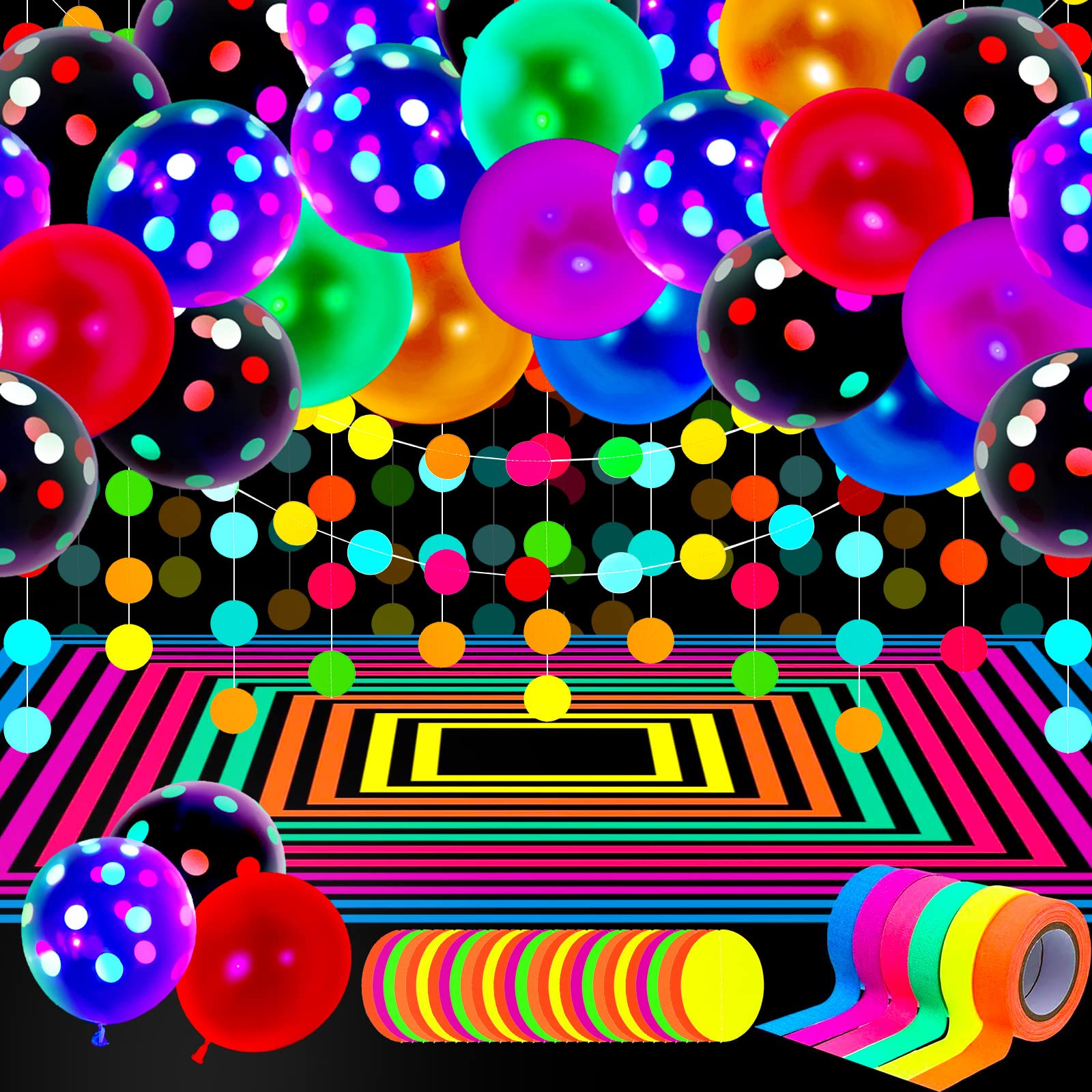 Foto 1 | Artículos De Fiesta Skylety Glow In The Dark Neon Con Globos - Venta Internacional.