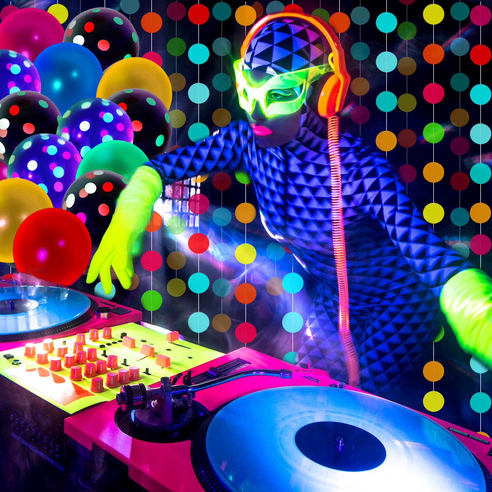 Foto 4 pulgar | Artículos De Fiesta Skylety Glow In The Dark Neon Con Globos - Venta Internacional.